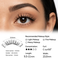 Magnetic False Eyelashes – Cherry Blossom Black Reusable Natural Wispy Lashes with Storage Case