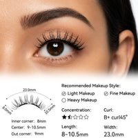 Magnetic False Eyelashes – Delicate Black Reusable Natural Wispy Lashes with Storage Case