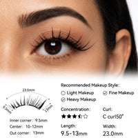 Magnetic False Eyelashes – Foxy Black Reusable Natural Wispy Lashes with Storage Case