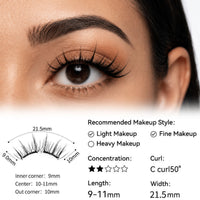 Magnetic False Eyelashes – Frost Black Reusable Natural Wispy Lashes with Storage Case
