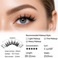 Magnetic False Eyelashes – Ice Black Reusable Natural Wispy Lashes with Storage Case