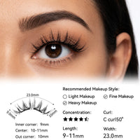 Magnetic False Eyelashes – Iris Black Reusable Natural Wispy Lashes with Storage Case