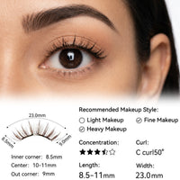 Magnetic False Eyelashes – Sunset Brown Reusable Natural Wispy Lashes with Storage Case