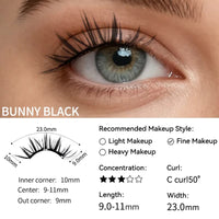 Bunny Black magnetic lashes size guide