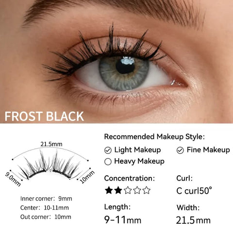 Frost Black magnetic lashes size guide
