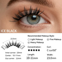 Ice Black magnetic lashes size guide