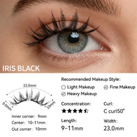 Iris Black magnetic lashes size guide