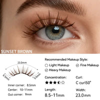 Sunset Brown magnetic lashes size guide